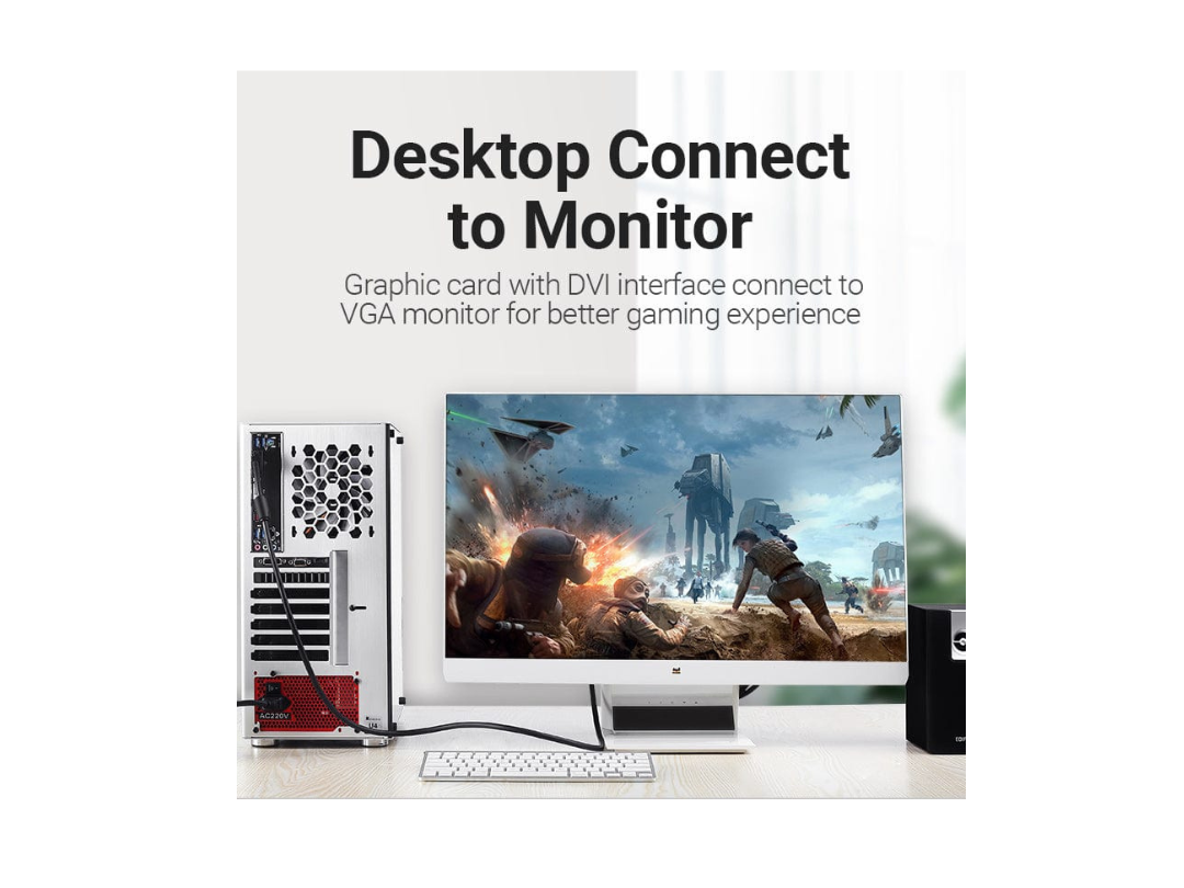 Buy Vention DVI (24+5) to VGA Cable 2M for Laptop, TV in Qatar Buy Vention DVI (24+5) to VGA Cable 2M for Laptop, TV in Qatar